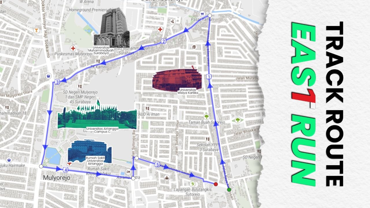 Peta Rute Resmi East Run 5K 2026
